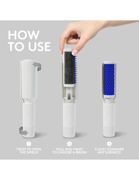 Eliminador de Pelo de Mascotas Flint 4-en-1 - Cepillo y Rodillo