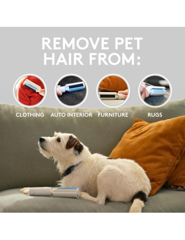 Eliminador de Pelo de Mascotas Flint 4-en-1 - Cepillo y Rodillo