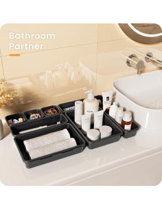 Organizador de Cajones A-LuGei 22 Piezas Negro 3 Tamaños 2