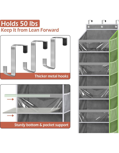 Organizador de Puerta MISSLO 6 Bolsillos Grandes y 12 Laterales