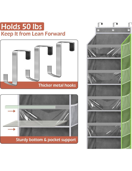 Organizador de Puerta MISSLO 6 Bolsillos Grandes y 12 Laterales