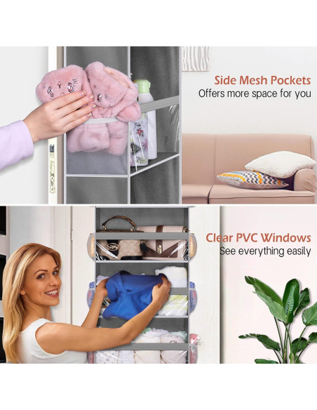 Organizador de Puerta MISSLO 6 Bolsillos Grandes y 12 Laterales