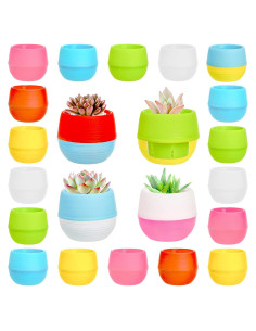Elsjoy Paquete de 30 Macetas Mini Suculentas 7.62 cm Drenaje