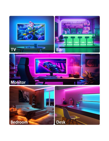 Luces LED HORYLIT 5m para TV 55-70" Multicolor con APP