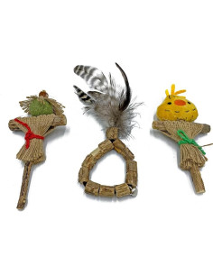 Juego de Juguetes para Gatos 3 Piezas Palos Silvervine Natural 2