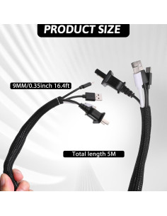Protector de Cables para Mascotas Simarro 5m Negro 9mm 2