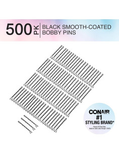 Pasadores de Cabello Conair Negros 500 Piezas 5.08 cm 2