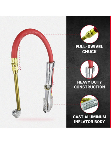 Manómetro Inflador de Neumáticos Milton S-506 Cabezal Doble