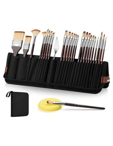 Set de 26 Pinceles REDSHELL para Pintura Acrílica y Acuarela