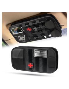 Organizador de Visera de Coche Drsvabze Táctico 1000D Negro