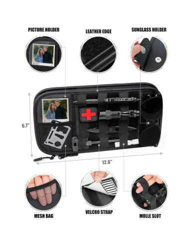 Organizador de Visera de Coche Drsvabze Táctico 1000D Negro