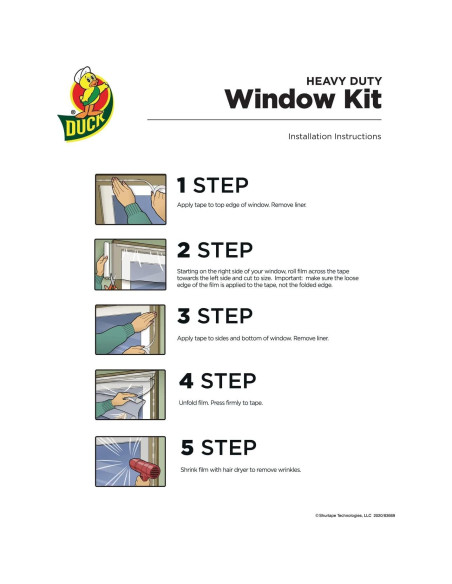 Kit de Ventana Transparente Duck Brand 3 Piezas 320x157 cm