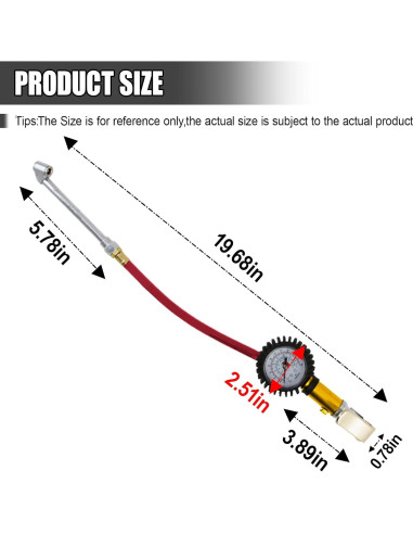 Medidor Digital de Presión de Neumáticos UHANBUT con Inflador 50cm