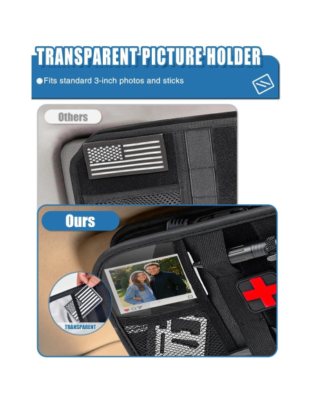 Organizador de Visera de Coche Drsvabze Táctico 1000D Negro