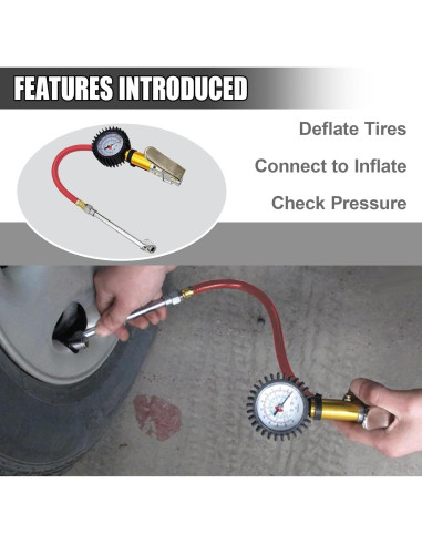 Medidor Digital de Presión de Neumáticos UHANBUT con Inflador 50cm