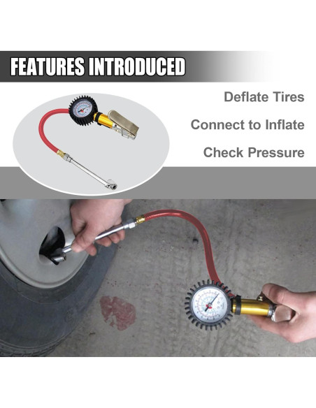 Medidor Digital de Presión de Neumáticos UHANBUT con Inflador 50cm