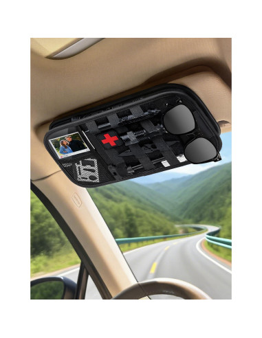 Organizador de Visera de Coche Drsvabze Táctico 1000D Negro
