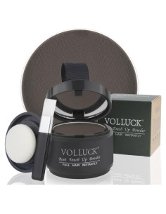 Polvo Retoque Raíces VOLLUCK Marrón Oscuro 3.98g - Cubre Cabello Gris