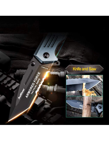 Cuchillo Plegable Multifuncional AuRiver 20.5 cm Acero 6 en 1