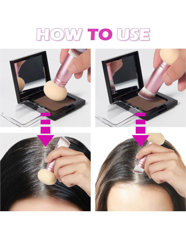 Polvo Retoque Raíces Acomler Marrón Medio 0.12kg - Cobertura Cabello Gris