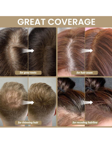 Polvo Retoque Raíces VOLLUCK Marrón Oscuro 3.98g - Cubre Cabello Gris