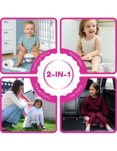 Inodoro Portátil para Niños Joa Baby Rosa 15.24 cm Antideslizante