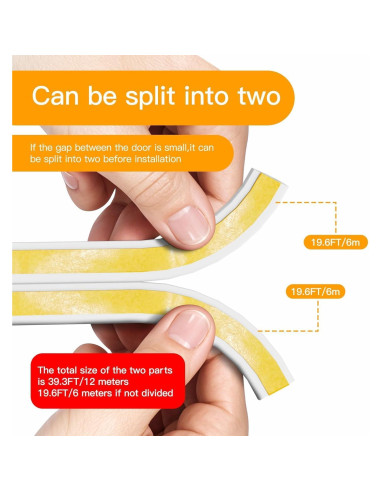 Tira de Sello de Espuma MEIZHJJU 2.5m Aislamiento Blanco