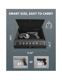 Caja Fuerte Biométrica ZCF mate para Pistola - Acceso Rápido 0.1s 2
