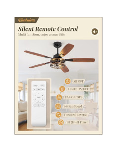 Ventilador de Techo Fanbulous 52" Negro con Luz y Control Remoto 2