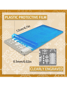 Set de Placas de Estampado de Uñas PH PandaHall 3pcs 12x6cm 2