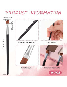 50 Piezas Brochas de Cejas Anguladas Mozeat Lens 10cm 2