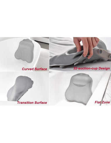 Almohada de Baño GoEase de Silicona Impermeable con 36 Ventosas