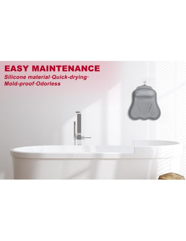 Almohada de Baño GoEase de Silicona Impermeable con 36 Ventosas