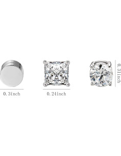 Pendientes Magnéticos Unisex NEWITIN Acero Inoxidable 12 Pares 2