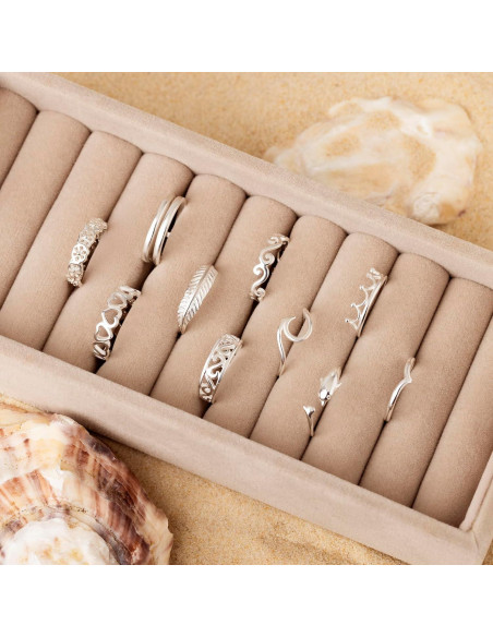 Anillo de Dedo de Plata Esterlina 925 para Mujeres - Ola