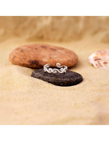 Anillo de Dedo de Plata Esterlina 925 para Mujeres - Ola