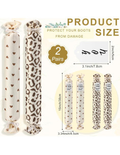 Soportes para Botas Beige - 2 Pares con 8 Etiquetas de Algodón 2