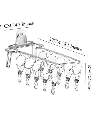 Clip para Calcetines Plegable OULIGET 10 Ganchos Acero Inoxidable