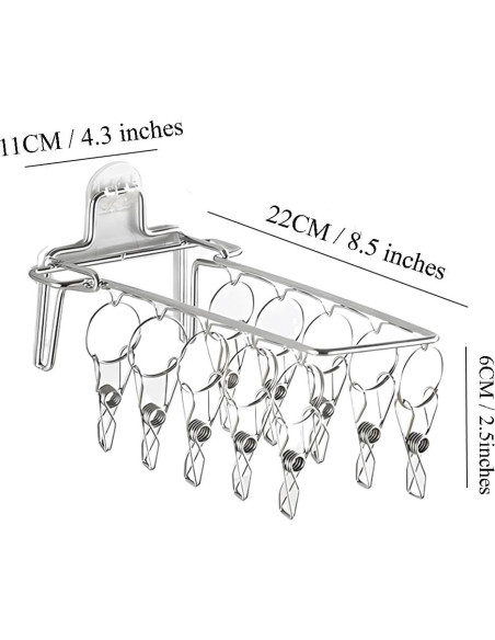 Clip para Calcetines Plegable OULIGET 10 Ganchos Acero Inoxidable