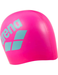 Gorro de natación unisex Arena de silicona rosa/blanco 2