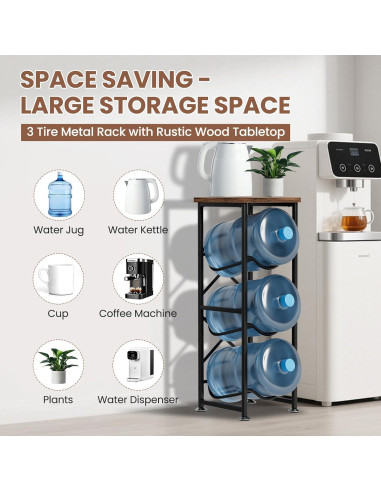 Soporte para Jarra de Agua 5 Galones Storenization 3 Niveles