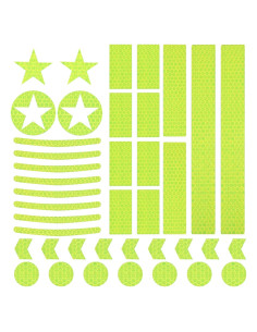 Calcomanías Reflectantes Prasacco 42 Piezas Verde Fluorescente