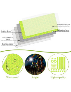 Calcomanías Reflectantes Prasacco 42 Piezas Verde Fluorescente 2