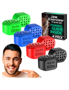 Ejercitador de Mandíbula SELENCIO JAW018 8 Piezas 4 Niveles