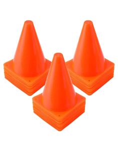 Paquete de 40 conos de tráfico Faswin 17.78 cm naranja