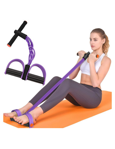 Bandas de Resistencia Hacole con Mangos y 6 Tubos para Fitness