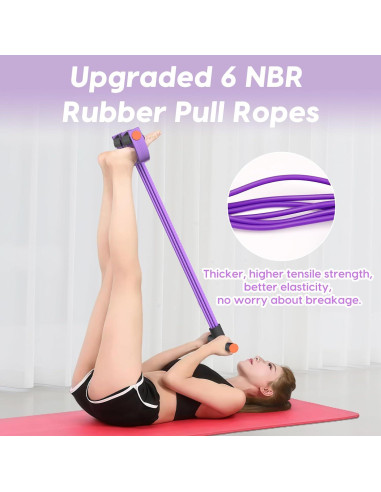 Bandas de Resistencia Hacole con Mangos y 6 Tubos para Fitness