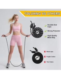 Cuerda de Salto FOLUXING Ajustable 4.1m para Fitness 2