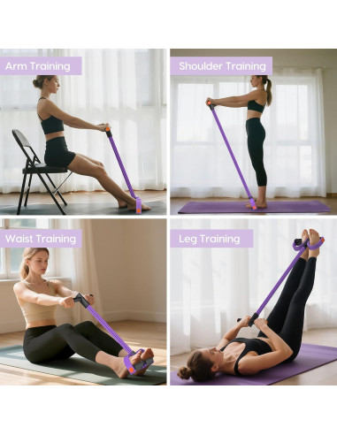 Bandas de Resistencia Hacole con Mangos y 6 Tubos para Fitness