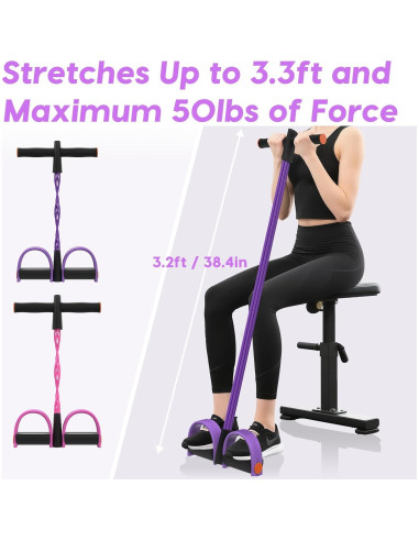 Bandas de Resistencia Hacole con Mangos y 6 Tubos para Fitness